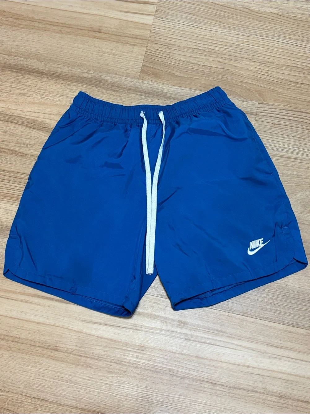 Nike Blue Swim Trunks Mesh Lined Drawstring Shorts Size Small